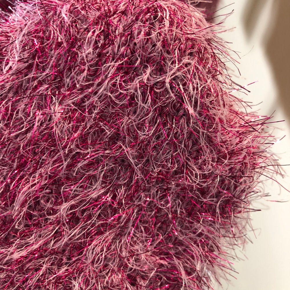 New York & Co. Pink Fuzzy Sparkle Sweater Sz M - Picture 8 of 13